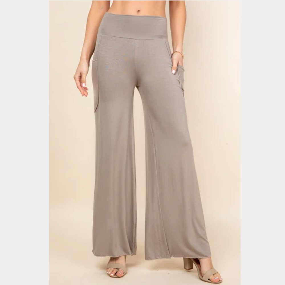Simplicitie Palazzo Pants - Mocha (With Pockets)